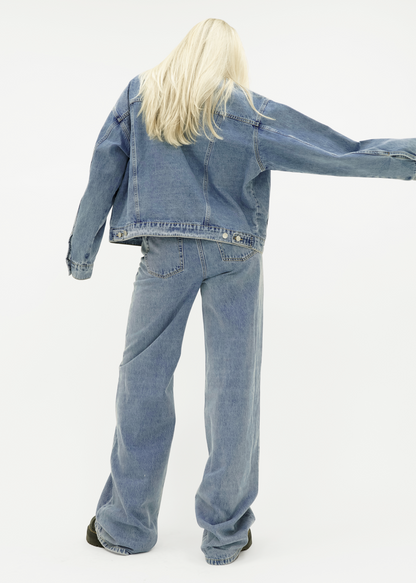 Oversized denim jacket classic blue (tall)