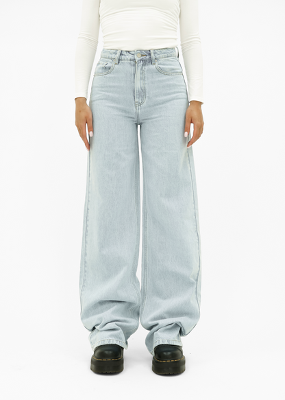 High waist super wide leg jeans light blue (tall)