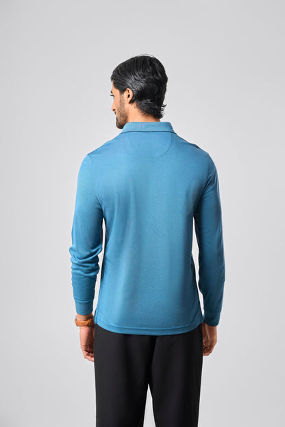 Executive Full Sleeve Polo -Imperial Blue