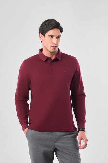 Vintage Full Sleeve Polo - DkMaroon