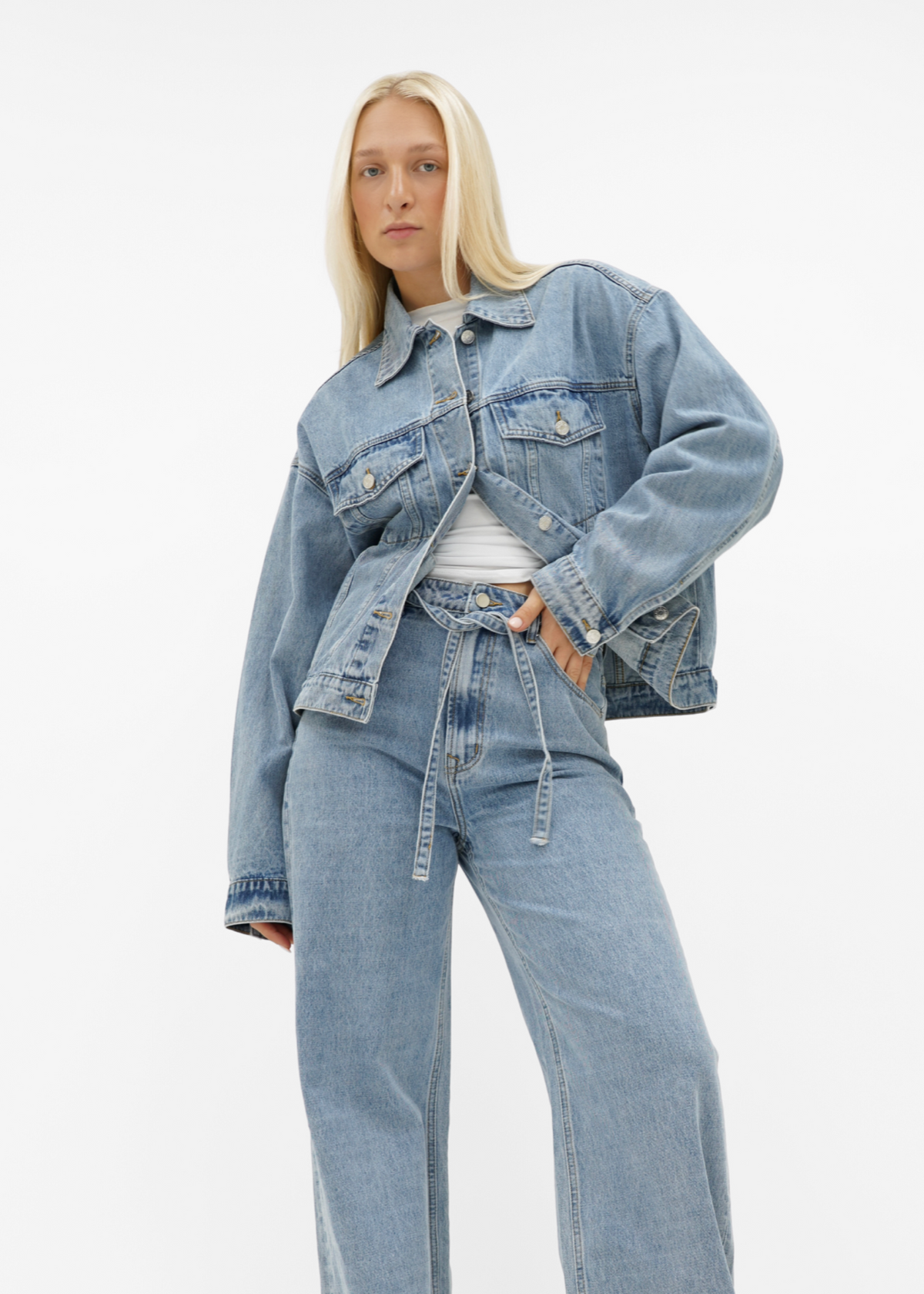 Oversized denim jacket classic blue (tall)