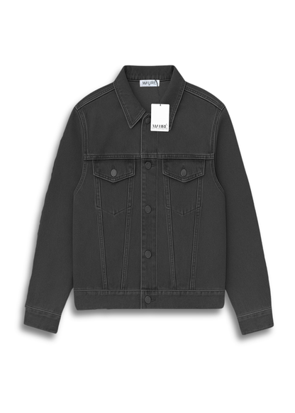 Oversized denim jacket dark washed grey (tall)