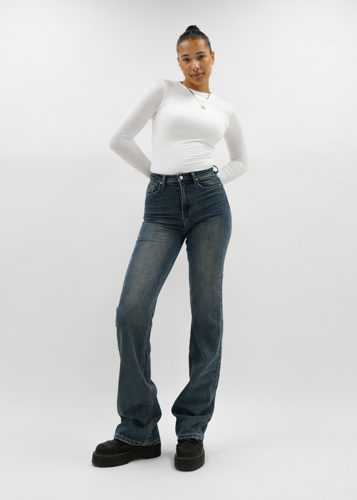 High waist wide leg jeans vintage blue (tall)