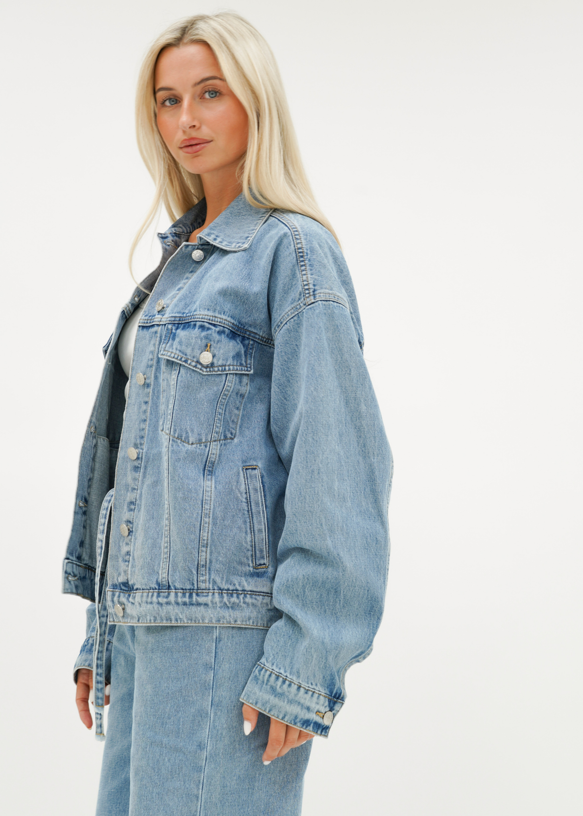 Oversized denim jacket classic blue (tall)