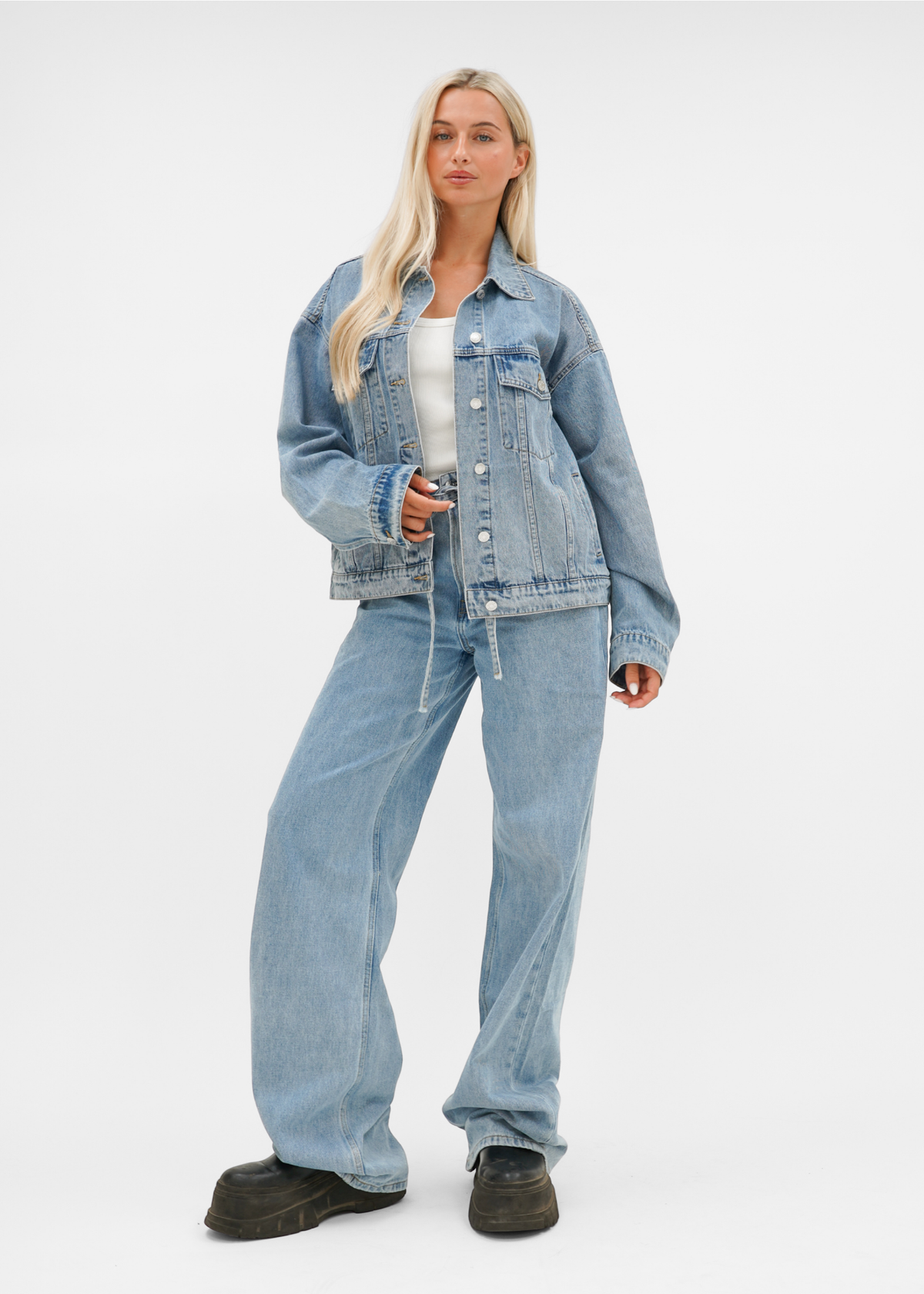Oversized denim jacket classic blue (tall)