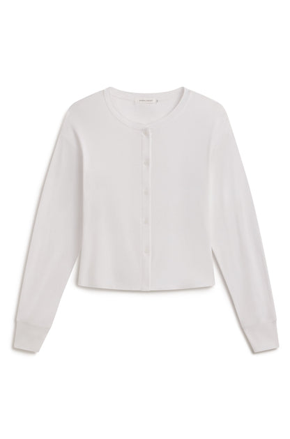 Cropped Button Up Long Sleeve Top