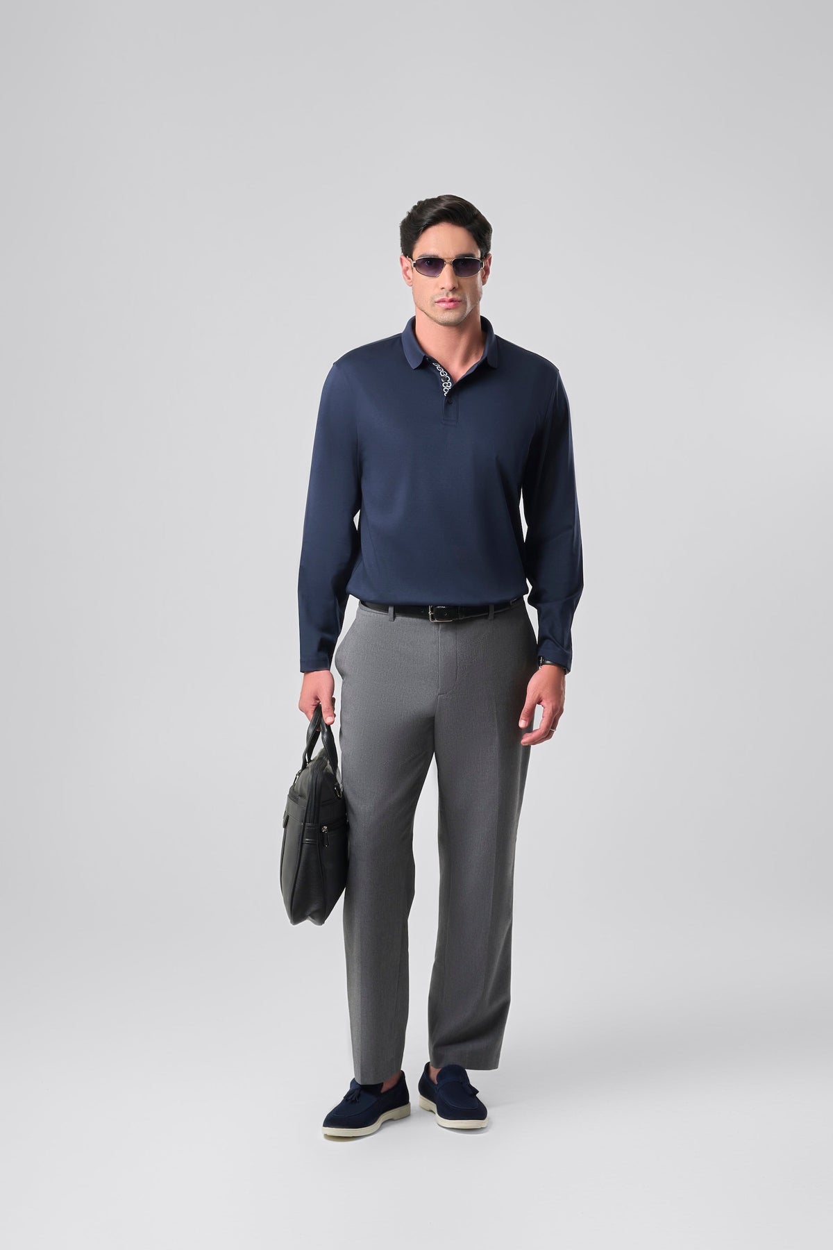 Designer Placket Full Sleeve - DKNavy