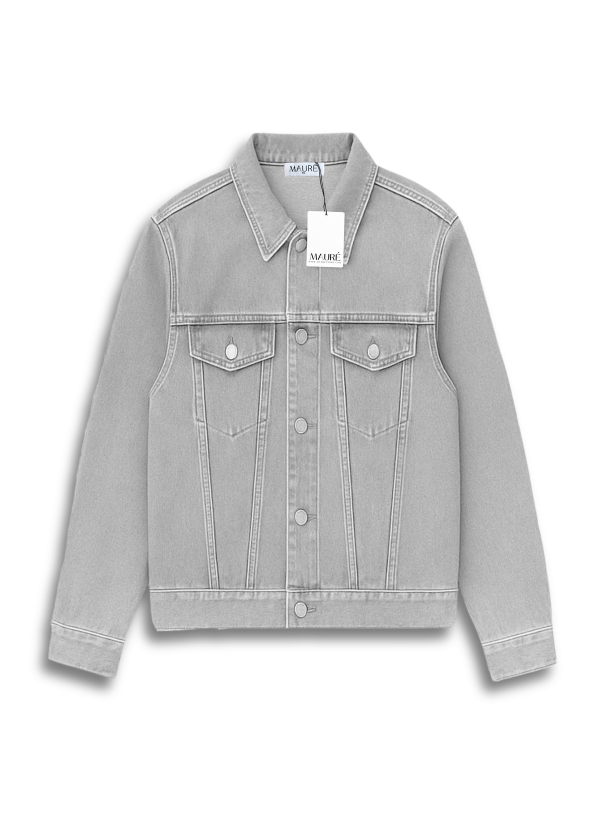 Oversized denim jacket light washed grey (tall)