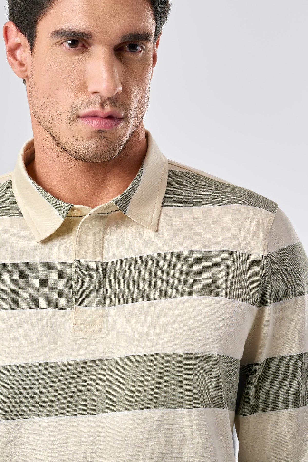 Classic Stripes Full Sleeve Polo - Off white