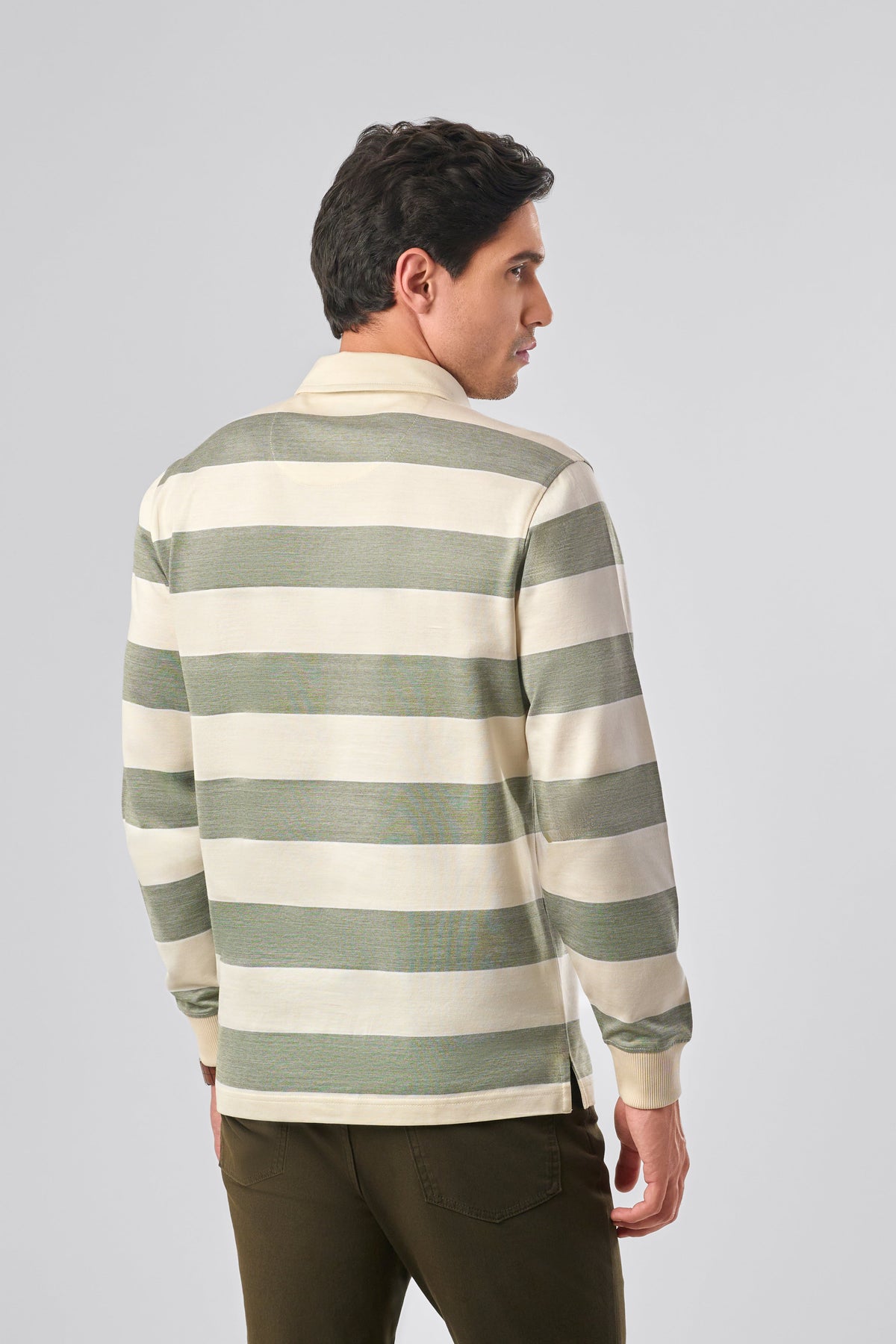 Classic Stripes Full Sleeve Polo - Off white