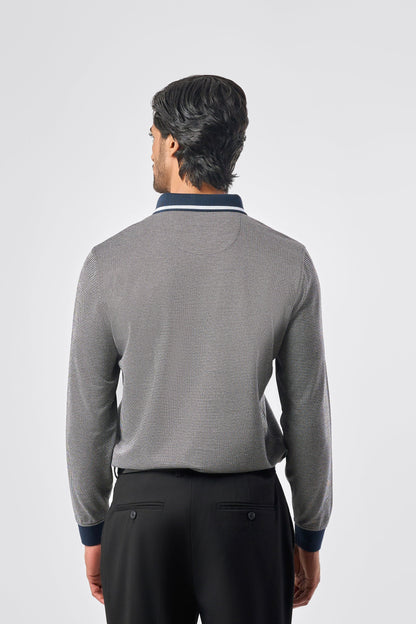 Classic Designer Full Sleeve Polo - DkNavy