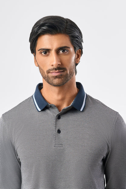 Classic Designer Full Sleeve Polo - DkNavy