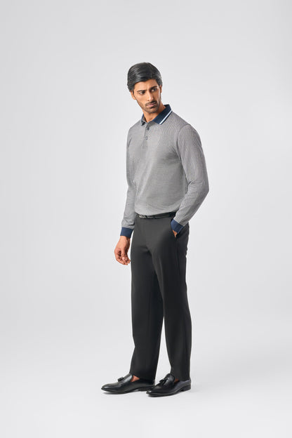 Classic Designer Full Sleeve Polo - DkNavy