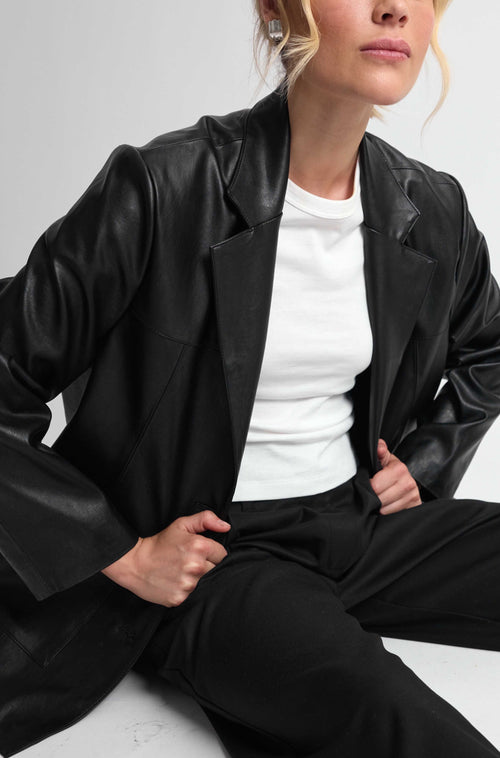Oversized Faux Leather Jacket
