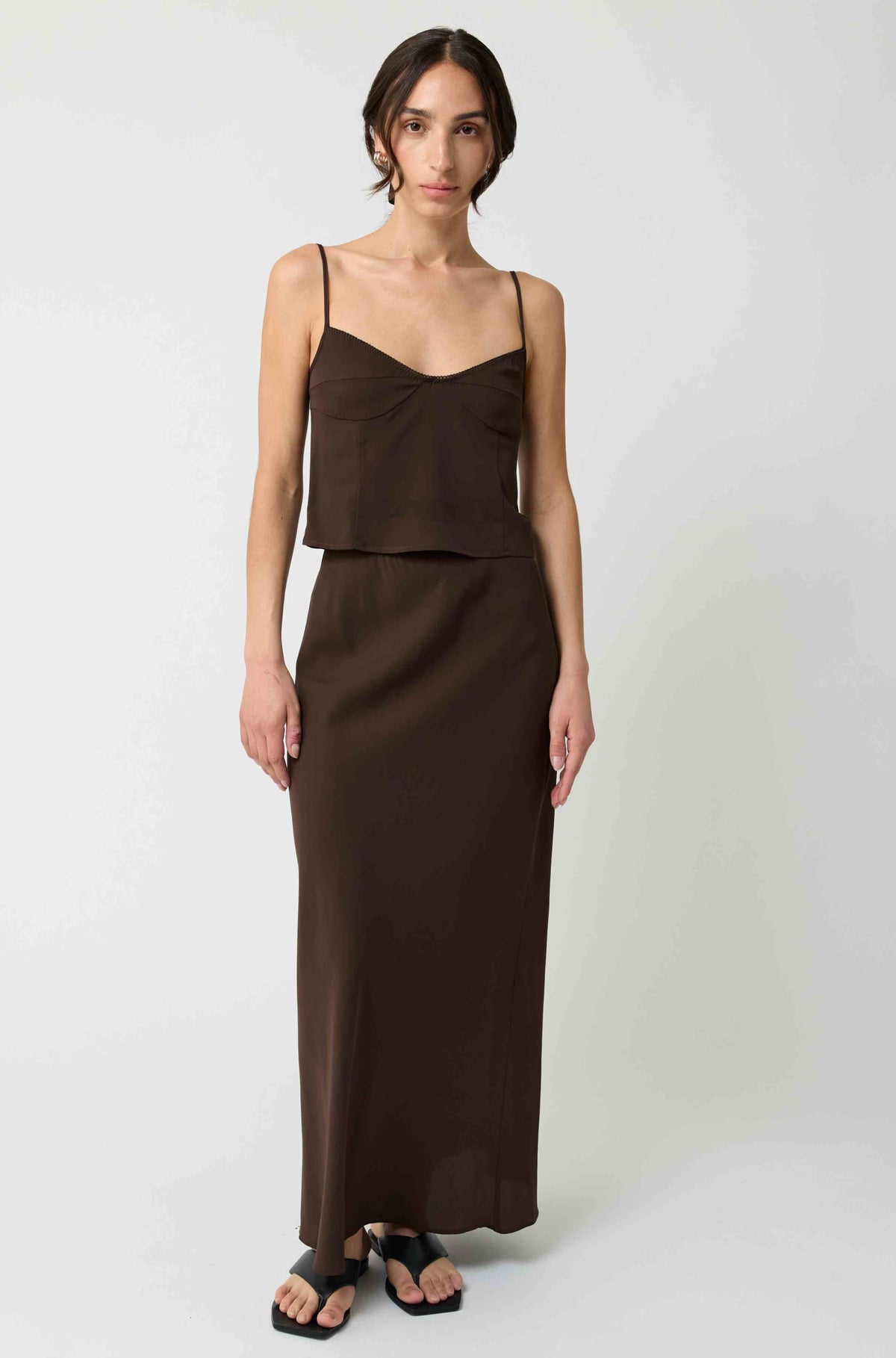 Plunged Neck Silk Cami