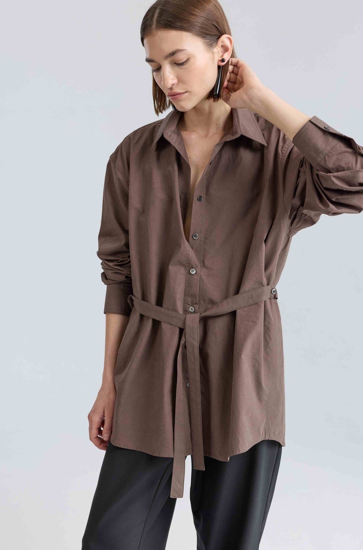 Shirt With Tie Belt