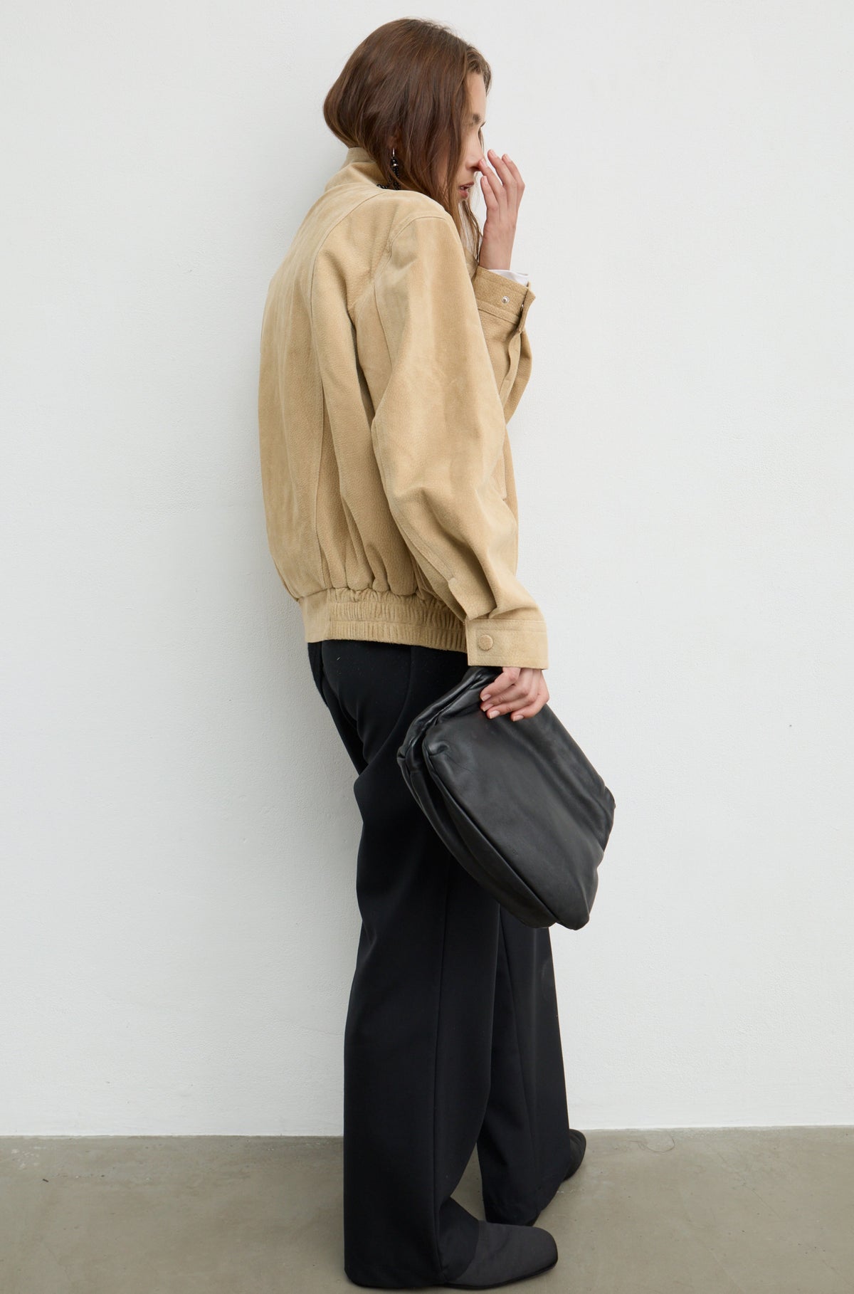 High Neck Suede Jacket