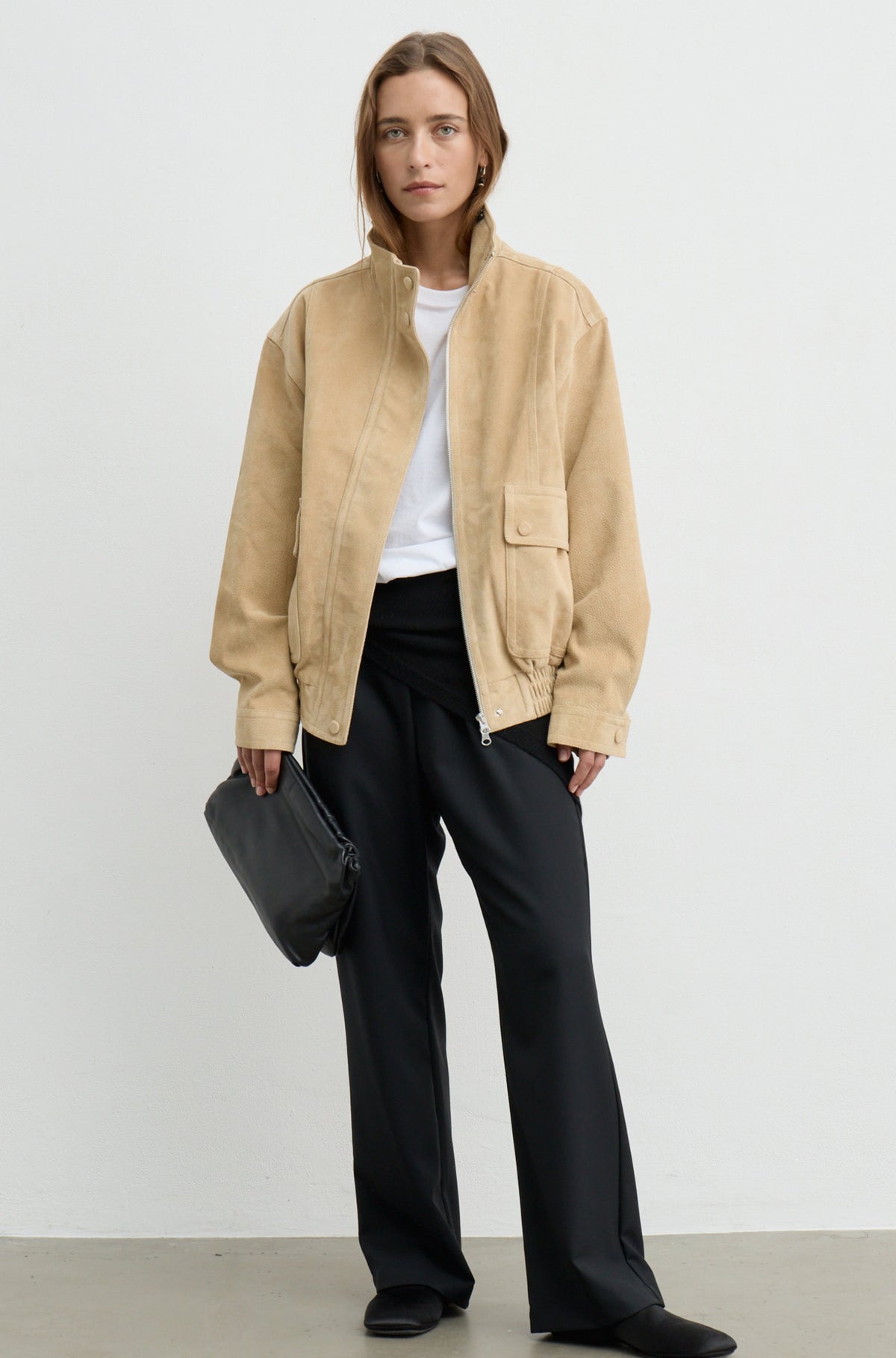 High Neck Suede Jacket